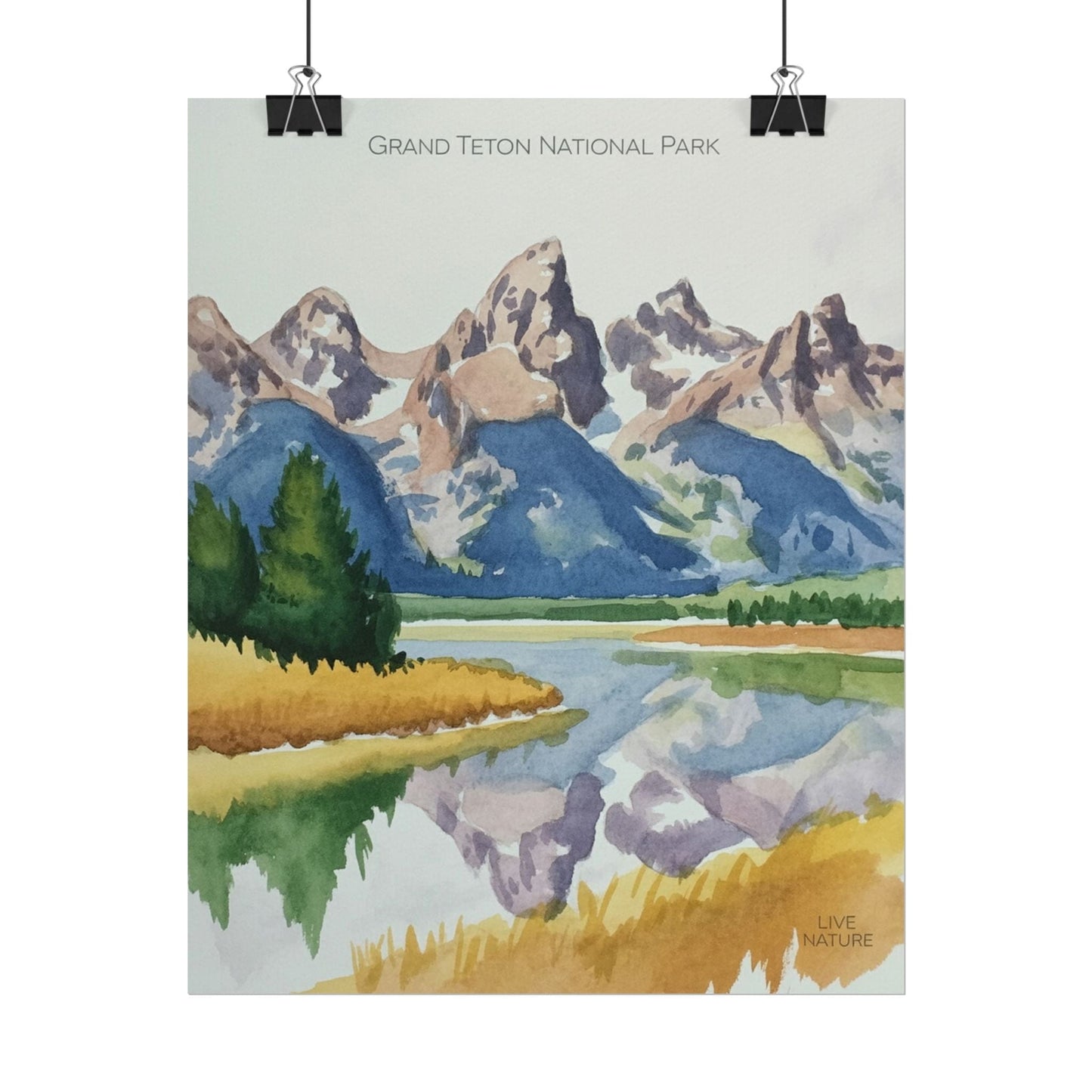 Grand Teton National Park Watercolor Art Print