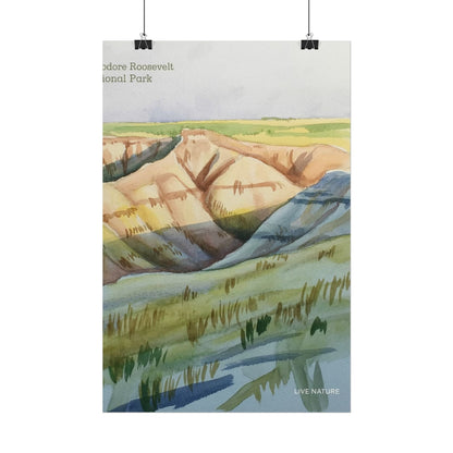 Theodore Roosevelt National Park Watercolor Poster Print