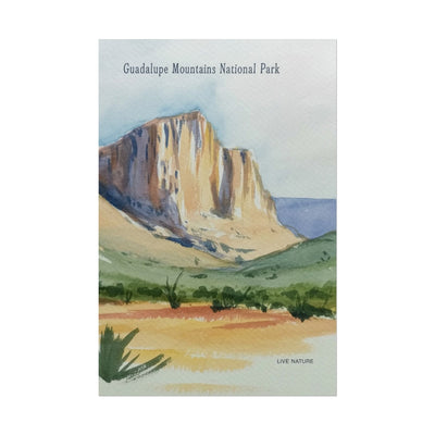Guadalupe Mountains Watercolor Art Print Poster