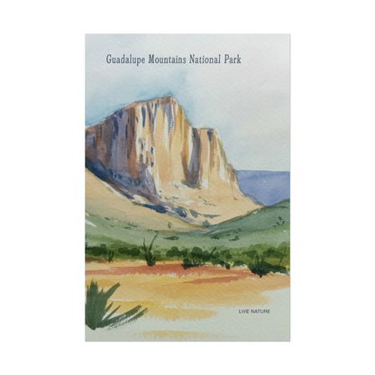 Guadalupe Mountains Watercolor Art Print Poster