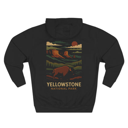 Three-Panel Fleece Hoodie - yellow stone antional; (Front+Back) - Three-Panel Fleece Hoodie