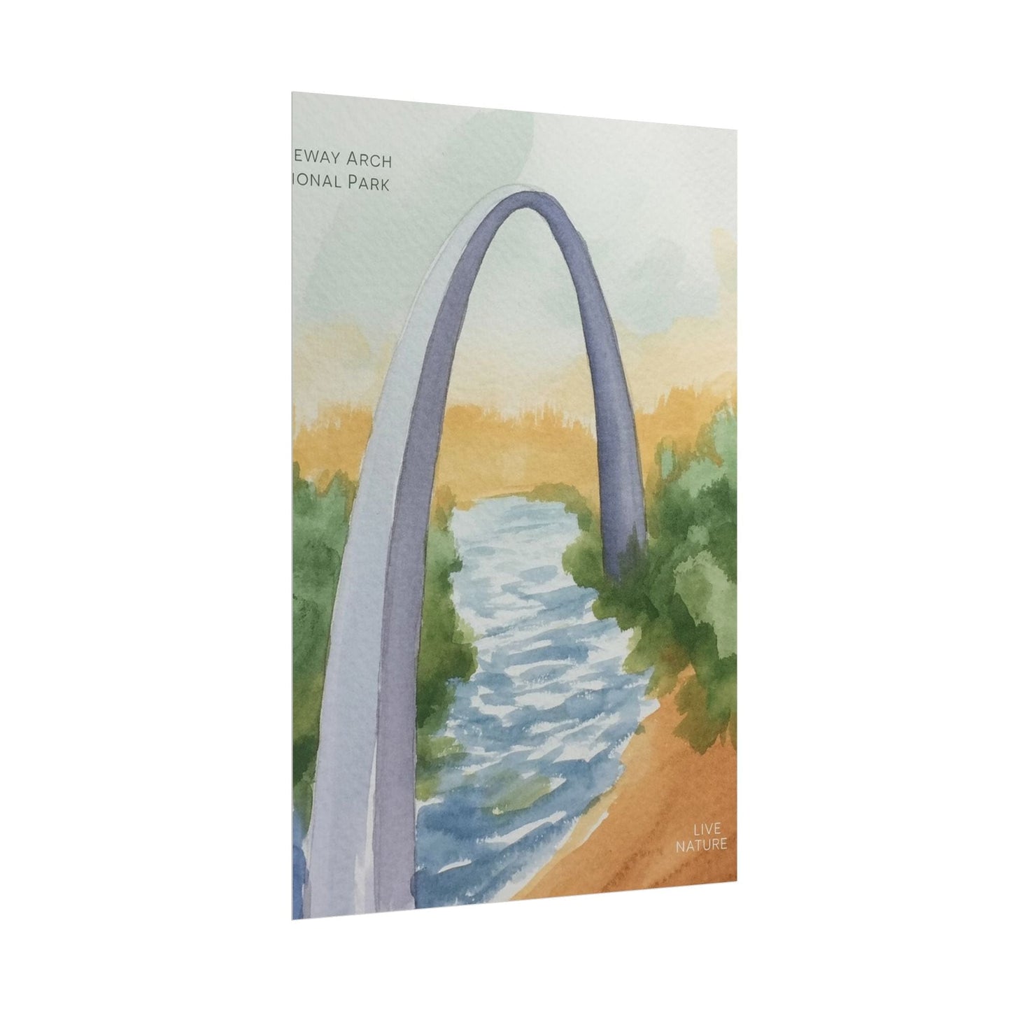 Gateway Arch National Park Watercolor Poster Print