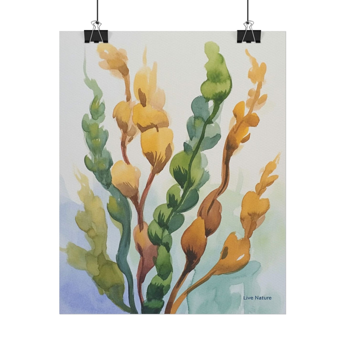 Seaweed Watercolor Art Print Coastal Nature Design
