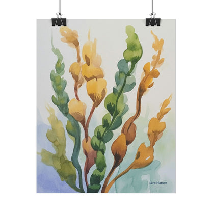 Seaweed Watercolor Art Print Coastal Nature Design