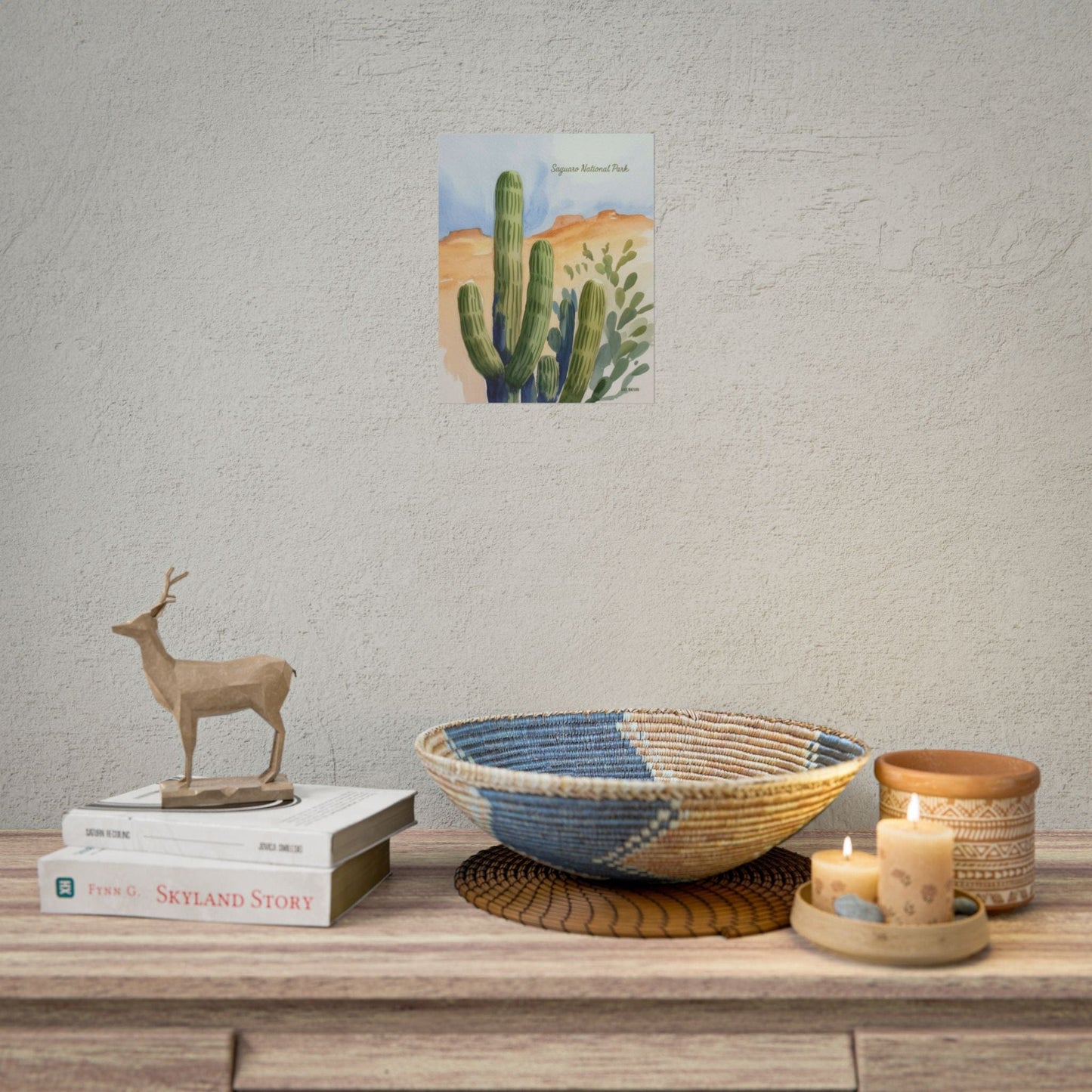 Saguaro National Park Watercolor Cactus Art Print