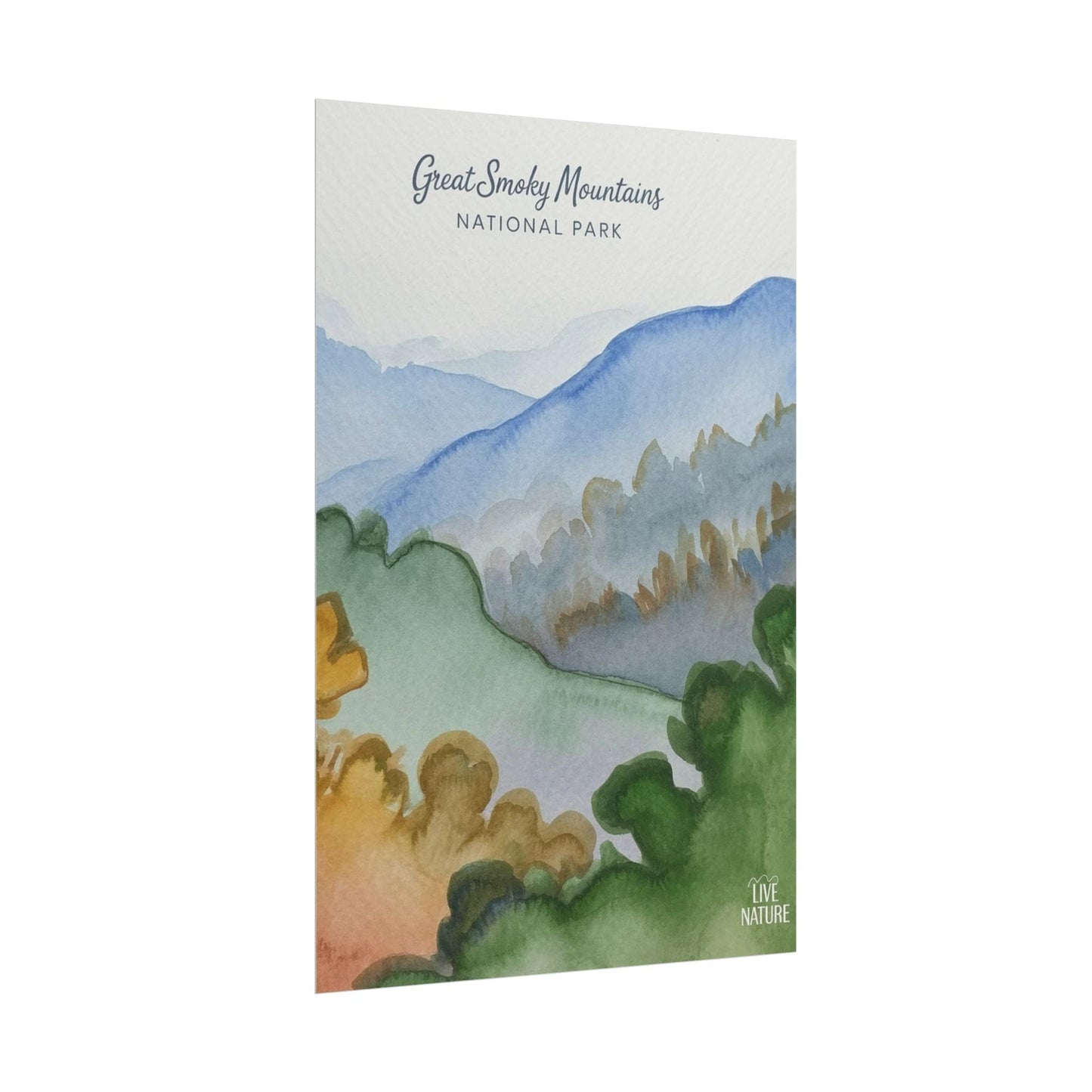 Great Smoky Mountains Watercolor Art Print Poster