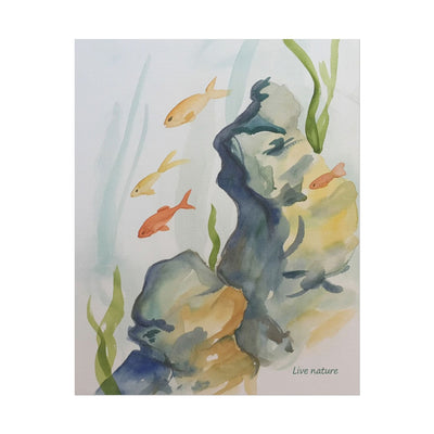 Underwater Reef Scene Watercolor Print 'Live Nature