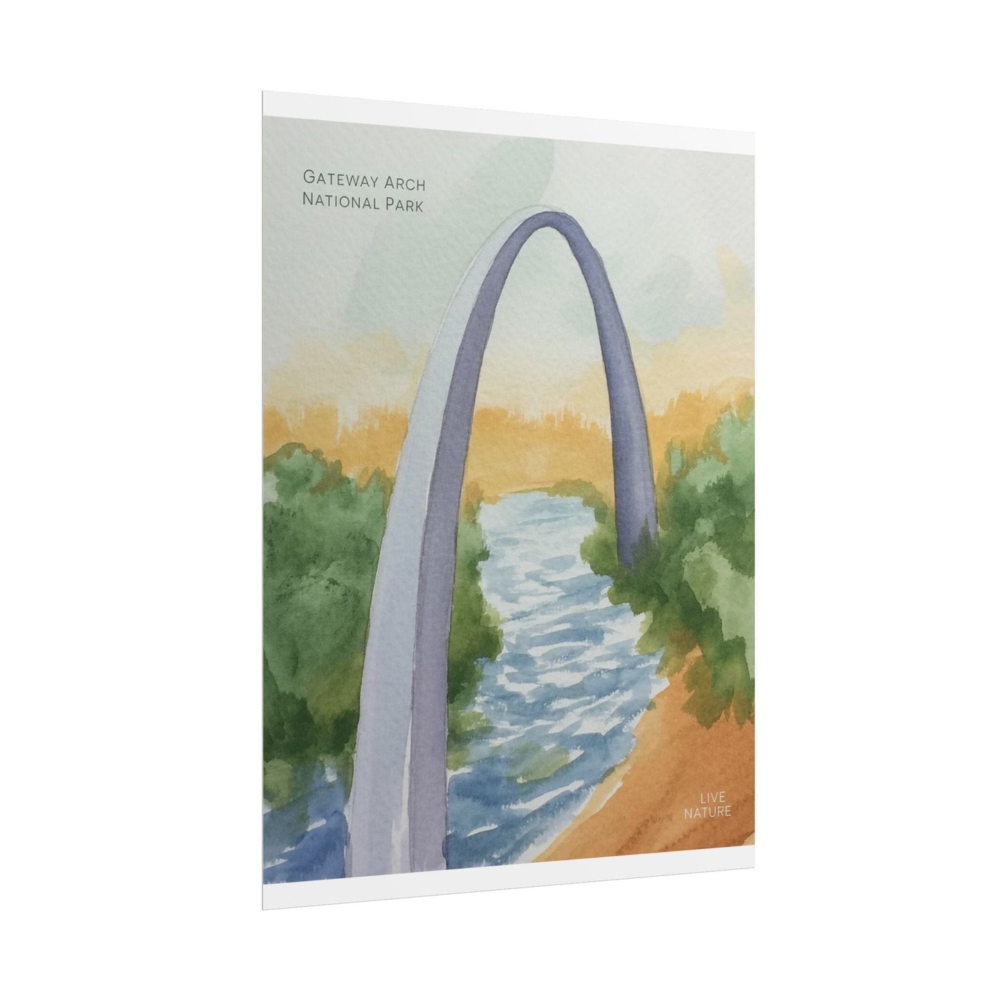 Gateway Arch National Park Watercolor Poster Print