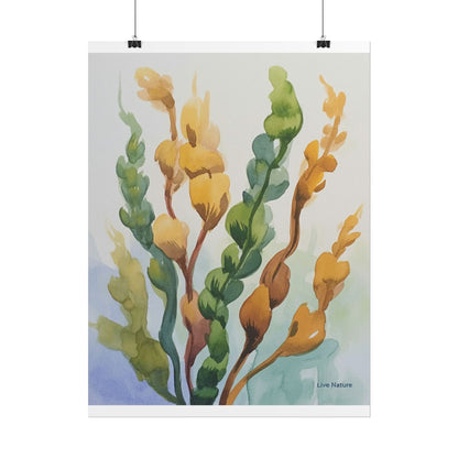 Seaweed Watercolor Art Print Coastal Nature Design
