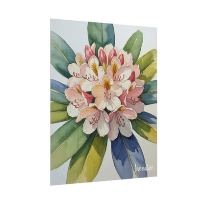 Rhododendron Blossom Watercolor Print 'Live Nature