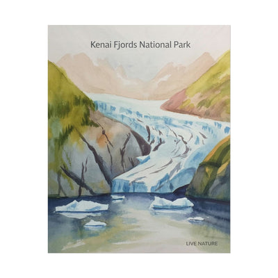 Kenai Fjords National Park Watercolor Poster Print