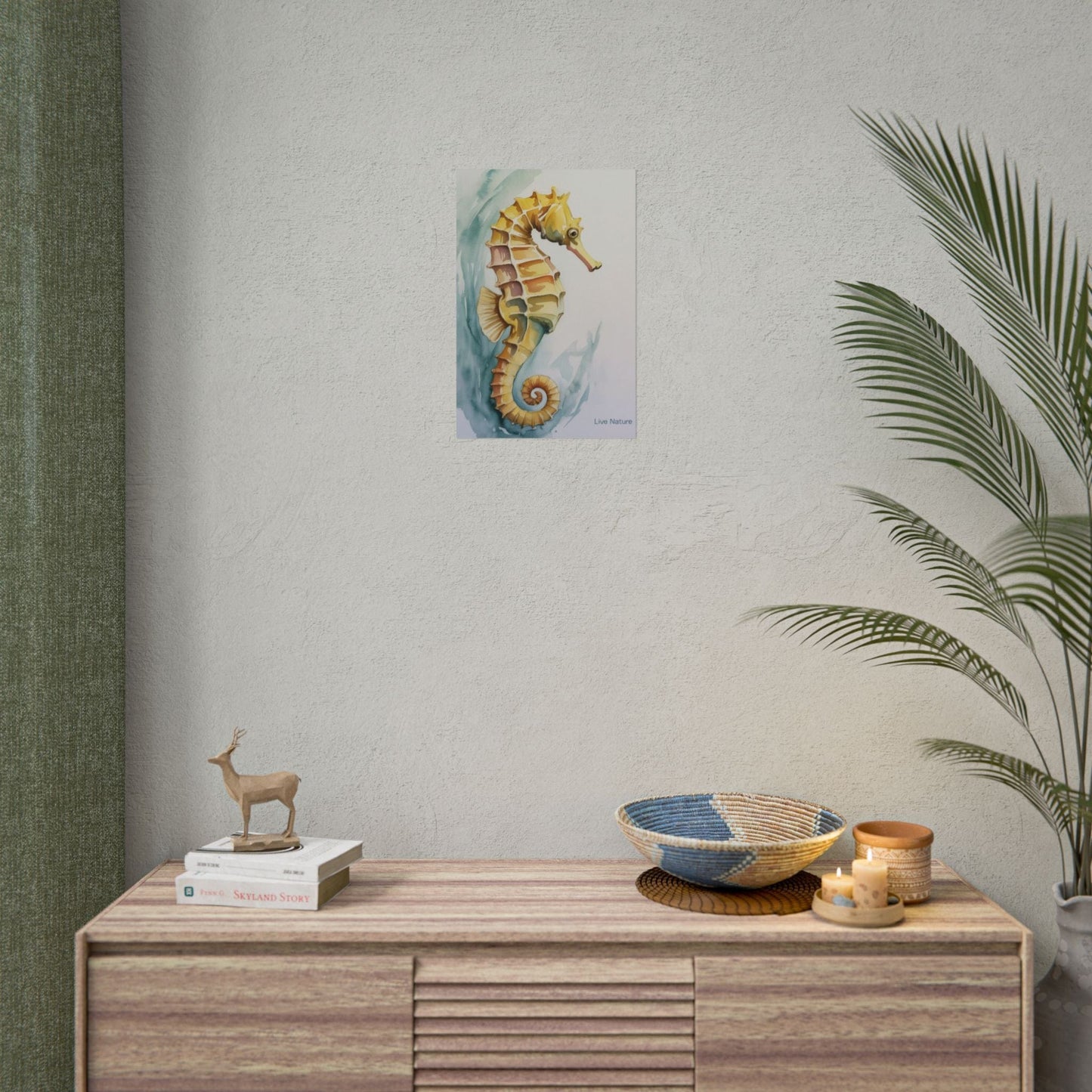 Seahorse Watercolor Art Print 'Live Nature' Design
