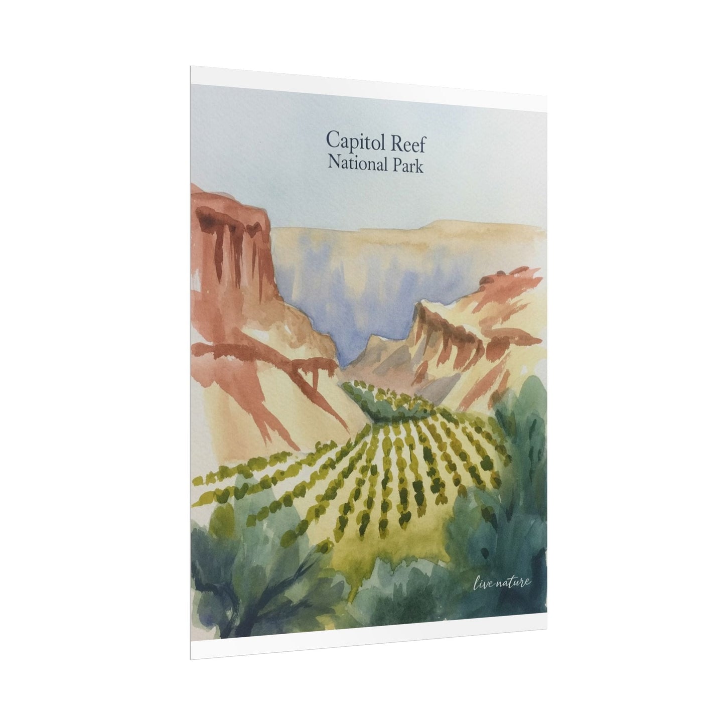 Capitol Reef National Park Watercolor Landscape Print