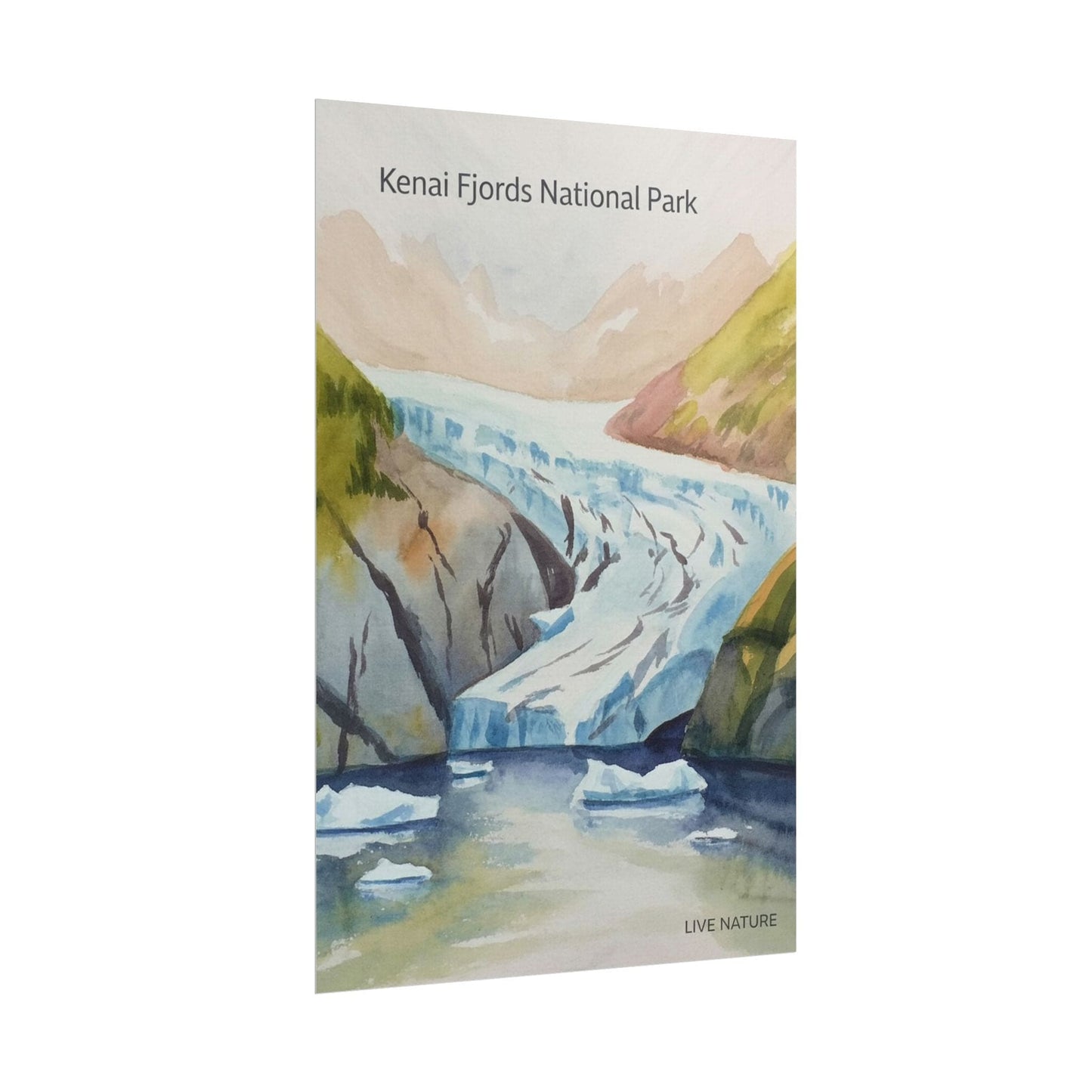 Kenai Fjords National Park Watercolor Poster Print