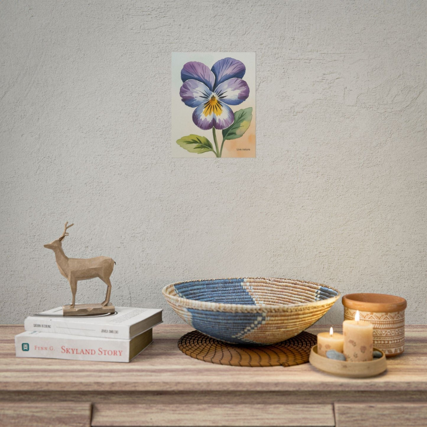 Purple Pansy Watercolor Poster Art Print - Live Nature