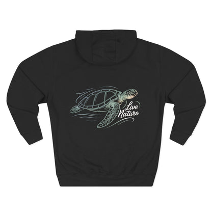Three-Panel Fleece Hoodie - line-art-illustration-of-a-sea-turtle-gl_CXYPSlvYSdK4RbbzfiaDqQ_nwRMGR2vQcCtOfC5twm74Q (Front+Back) - Three-Panel Fleece Hoodie