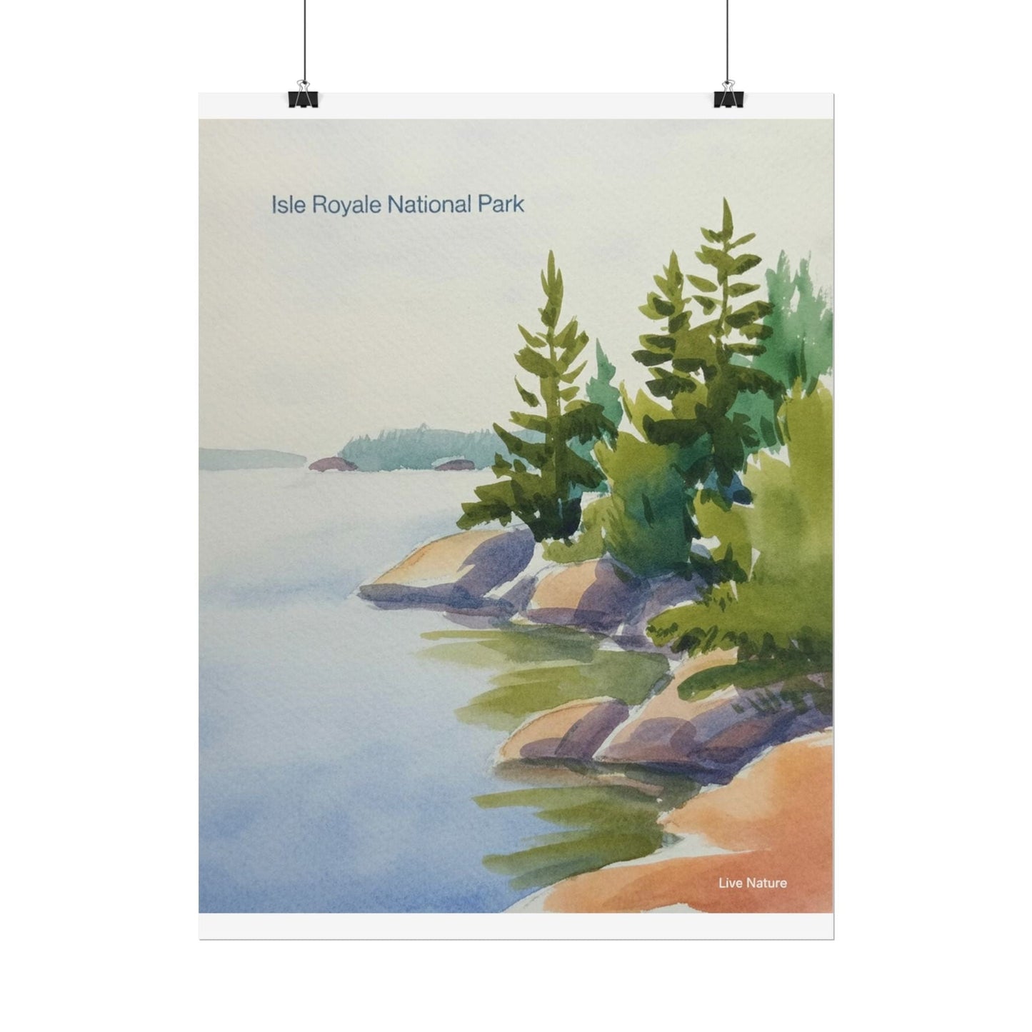 Isle Royale National Park Watercolor Poster Print