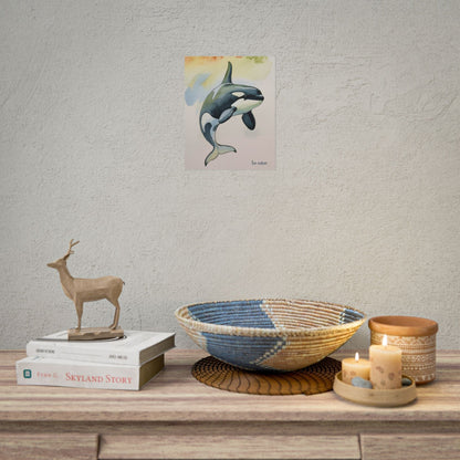 Orca Watercolor Art Print 'Live Nature' Matte Finish