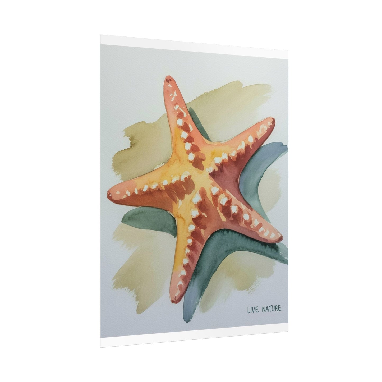 Starfish Watercolor Art Print 'Live Nature' Design