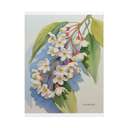 Idaho Syringa Blossom Watercolor Art Print Poster