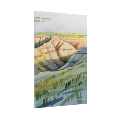 Theodore Roosevelt National Park Watercolor Poster Print