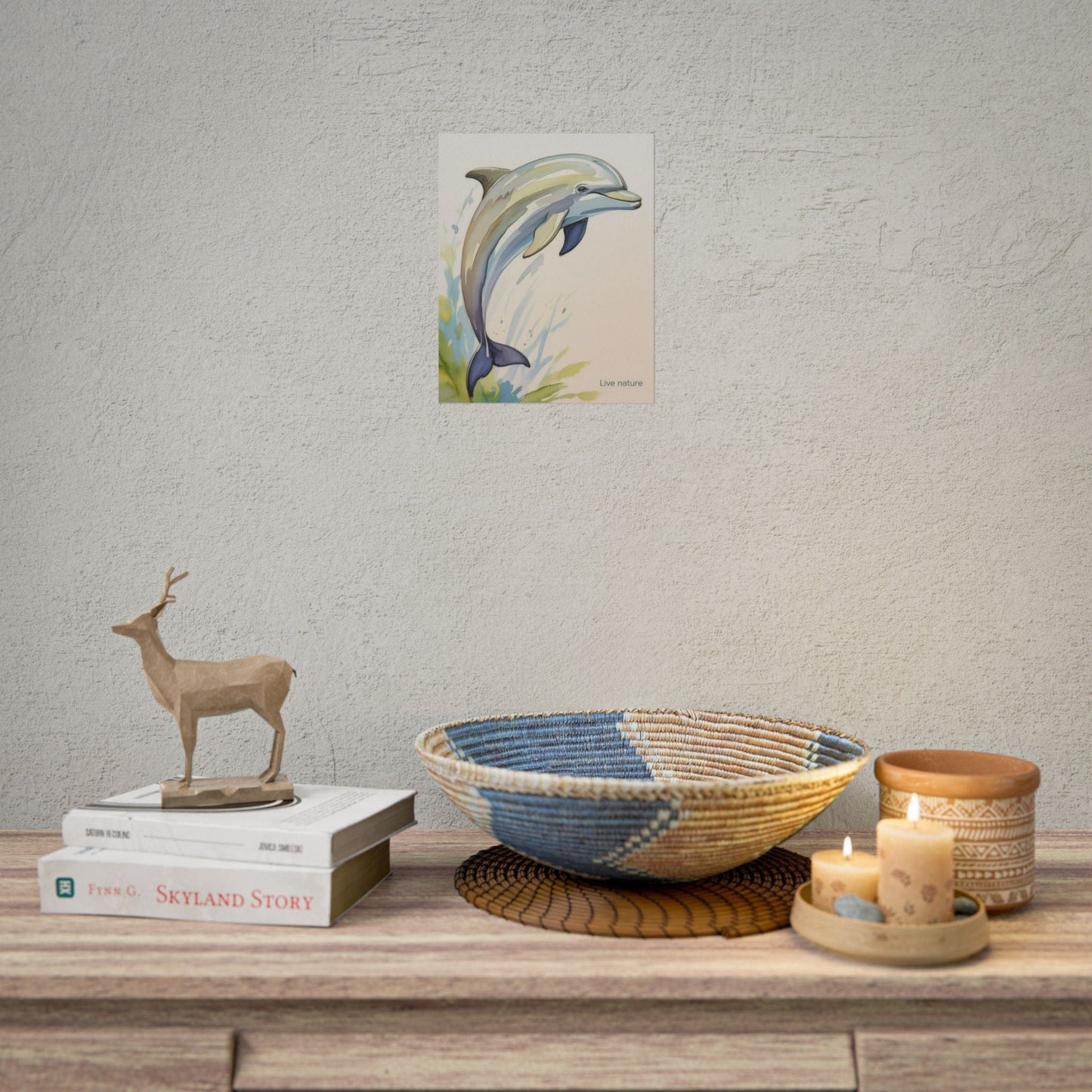 Dolphin Watercolor Art Print - Live Nature Design