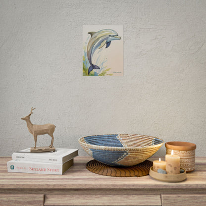 Dolphin Watercolor Art Print - Live Nature Design