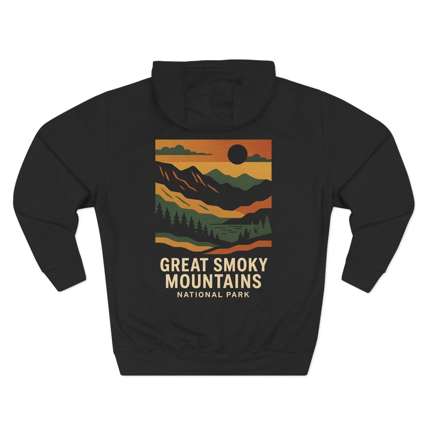 Three-Panel Fleece Hoodie - great smoky mountains (Front+Back) - Three-Panel Fleece Hoodie