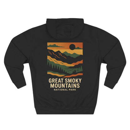 Three-Panel Fleece Hoodie - great smoky mountains (Front+Back) - Three-Panel Fleece Hoodie