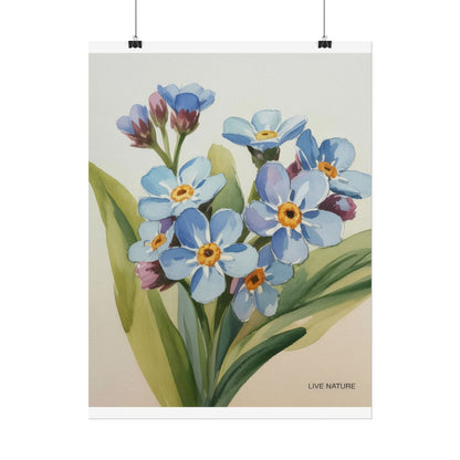 Alaska Forget-Me-Not Floral Watercolor Art Print