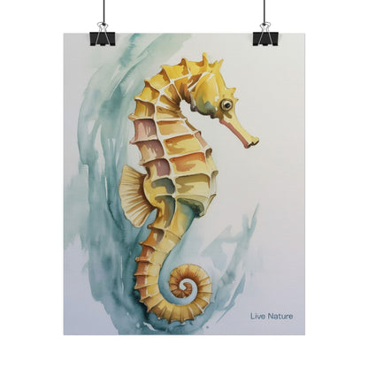 Seahorse Watercolor Art Print 'Live Nature' Design