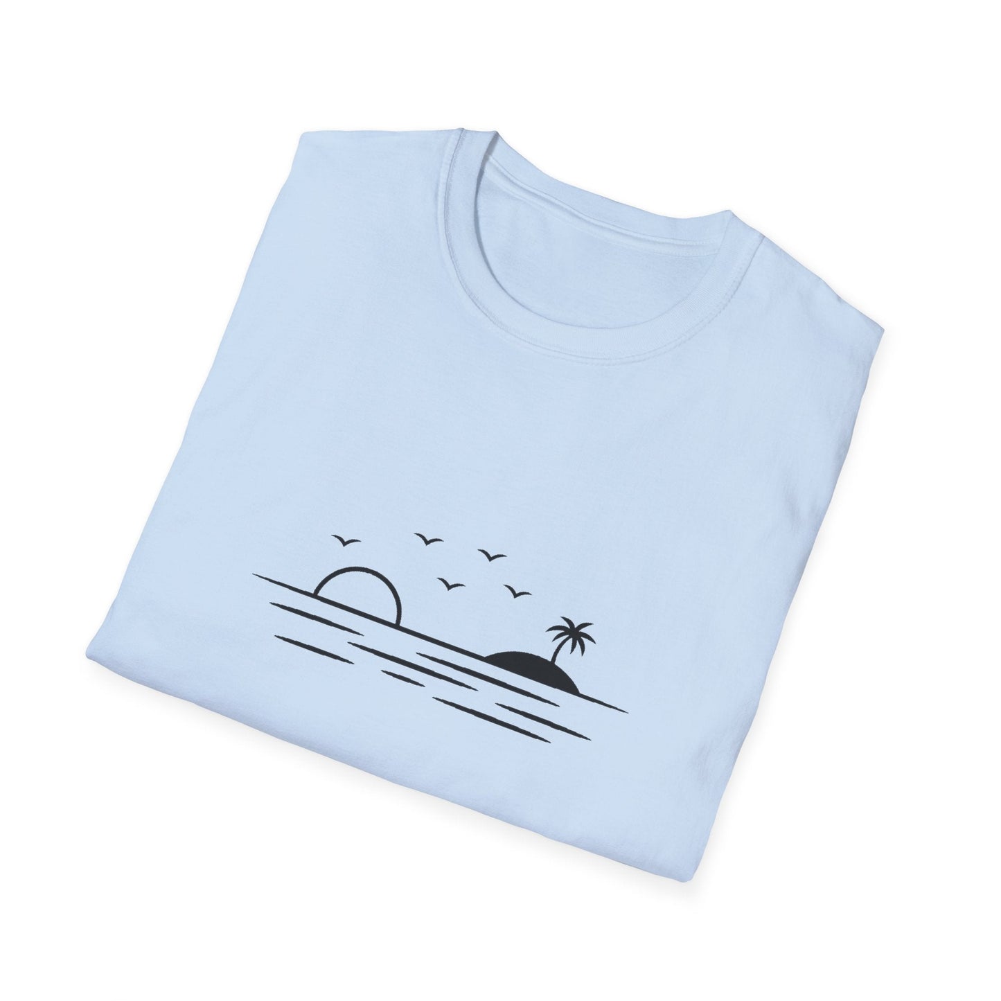 Unisex Softstyle T-Shirt - a-minimalist-digital-illustration-of-a-t_5Qn8TyDZRJaaFe871tUxrA_MY0h6t9TQQ-XL34SKG1uNw (Front Only) - Unisex Softstyle T-Shirt (Smart: Original on light)