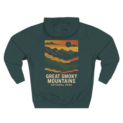 Three-Panel Fleece Hoodie - great smoky mountains (Front+Back) - Three-Panel Fleece Hoodie
