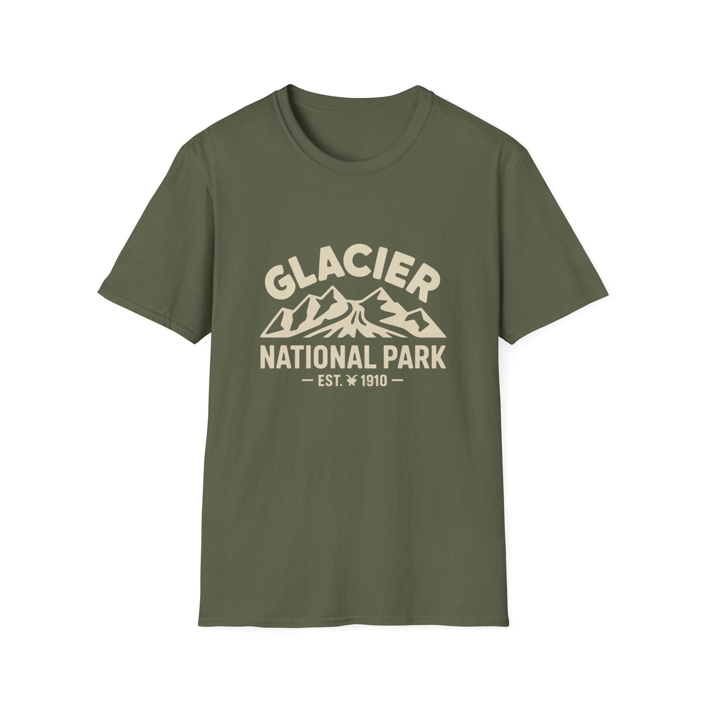 Glacier National Park Logo T-Shirt - White Cotton Tee