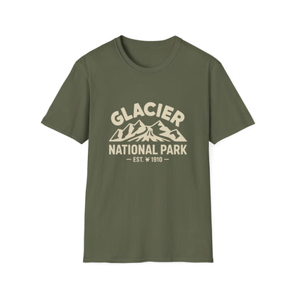 Glacier National Park Logo T-Shirt - White Cotton Tee