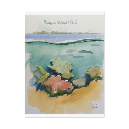 Biscayne National Park Underwater Watercolor Print