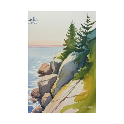 Acadia National Park Coastal Watercolor Art Print