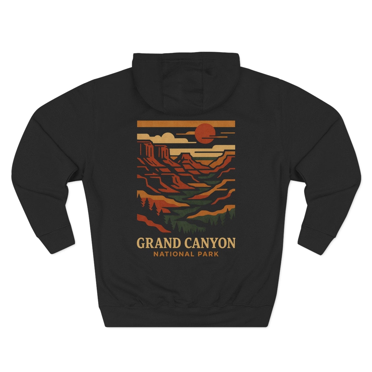 Three-Panel Fleece Hoodie - grand canyon nation (Front+Back) - Three-Panel Fleece Hoodie