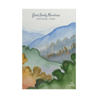 Great Smoky Mountains Watercolor Art Print Poster