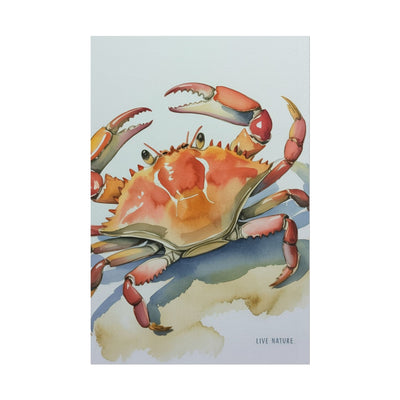 Live Nature Crab Watercolor Art Print Poster
