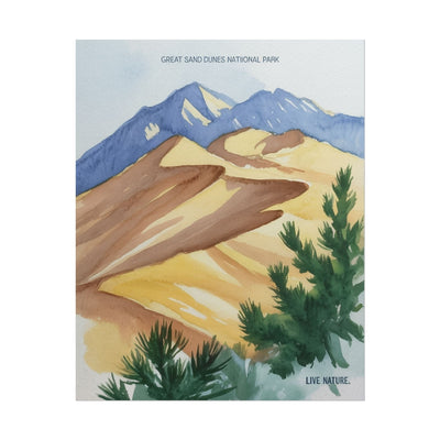 Great Sand Dunes National Park Watercolor Art Print