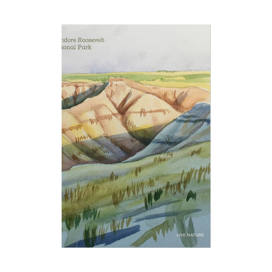Theodore Roosevelt National Park Watercolor Poster Print