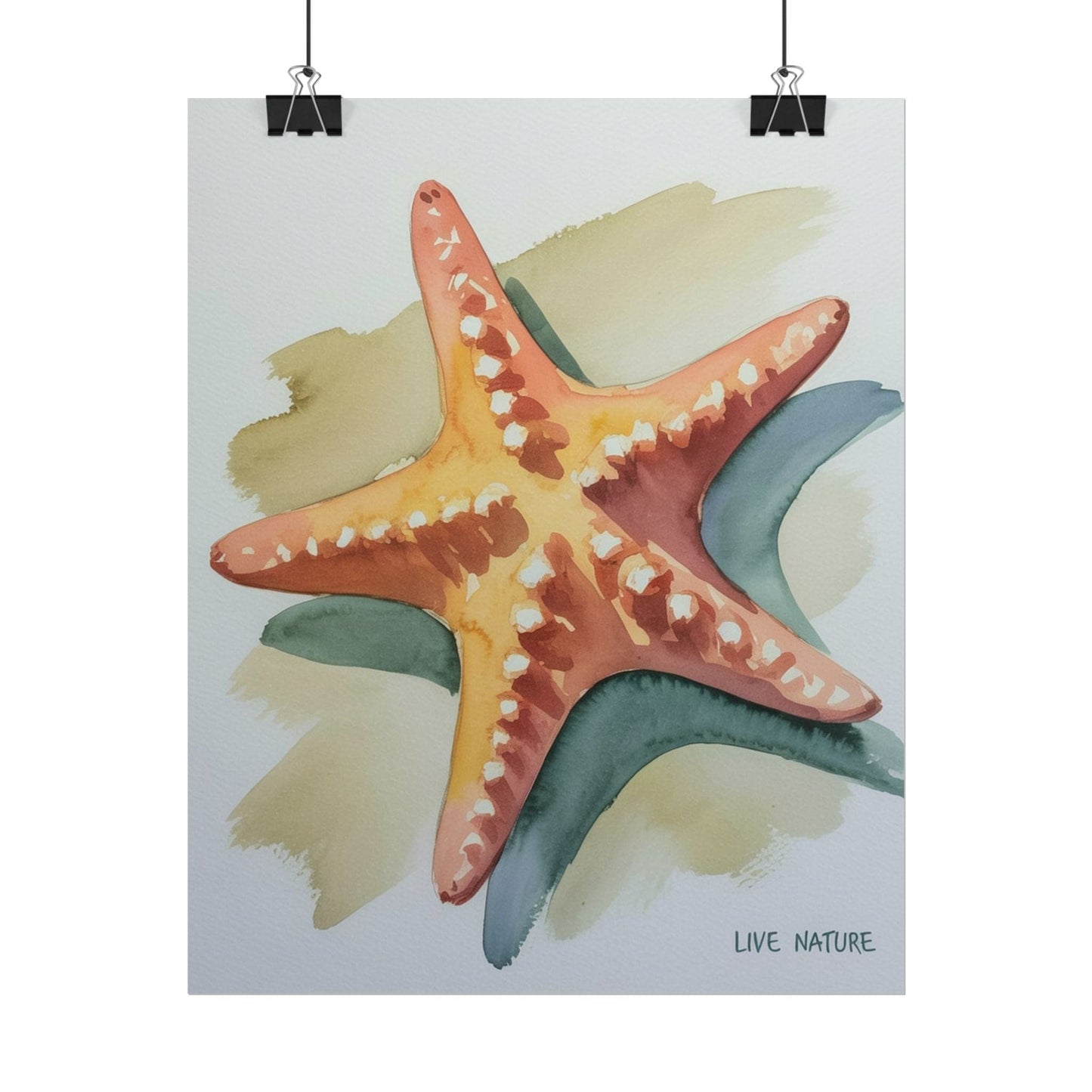 Starfish Watercolor Art Print 'Live Nature' Design