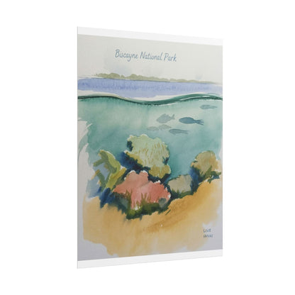 Biscayne National Park Underwater Watercolor Print