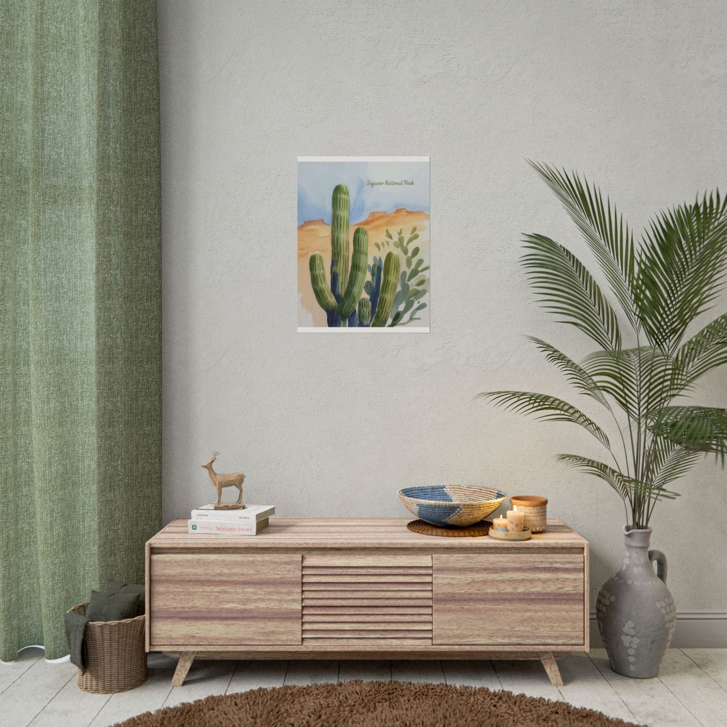 Saguaro National Park Watercolor Cactus Art Print