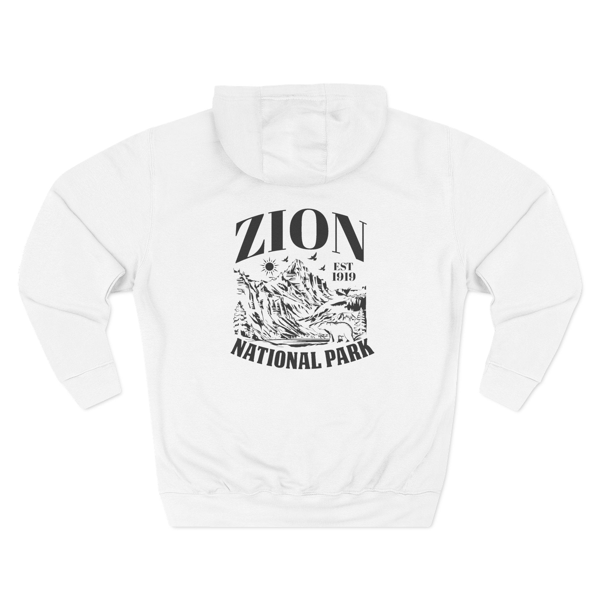 Zion National Park White Fleece Hoodie