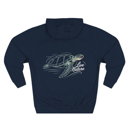 Three-Panel Fleece Hoodie - line-art-illustration-of-a-sea-turtle-gl_CXYPSlvYSdK4RbbzfiaDqQ_nwRMGR2vQcCtOfC5twm74Q (Front+Back) - Three-Panel Fleece Hoodie