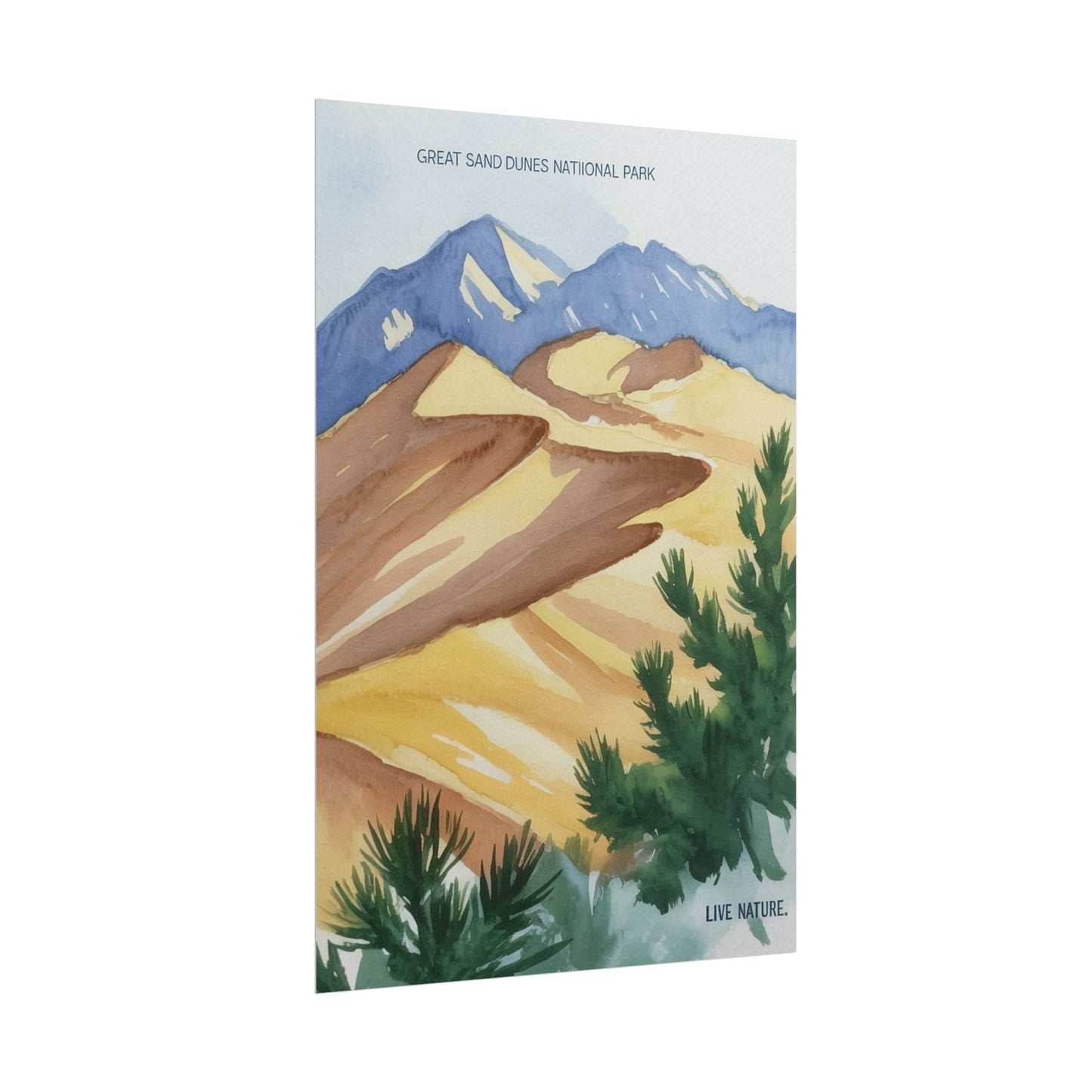 Great Sand Dunes National Park Watercolor Art Print