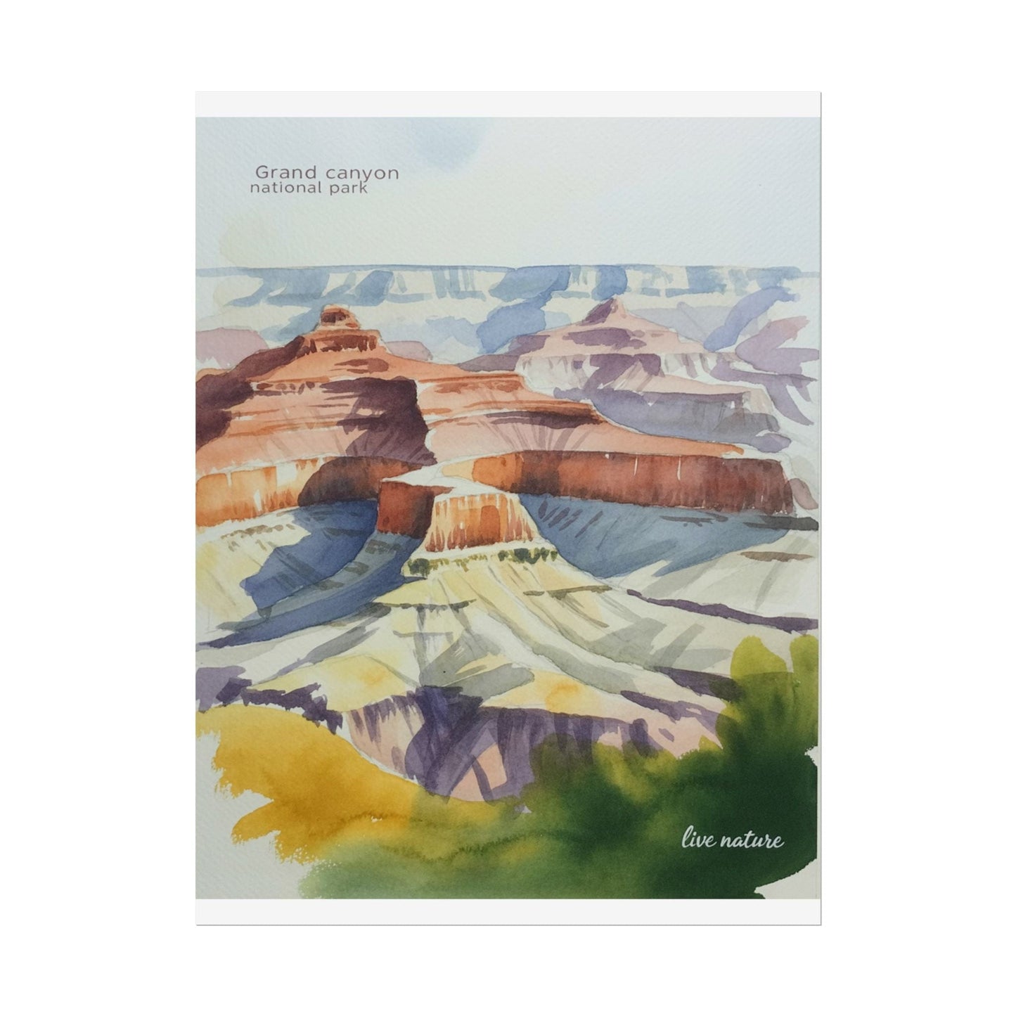 Grand Canyon National Park Watercolor Art Print