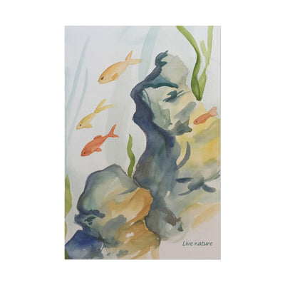 Underwater Reef Scene Watercolor Print 'Live Nature